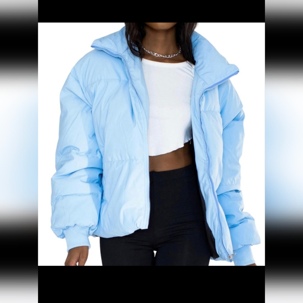 Princess Polly Blue Puffer Jacket